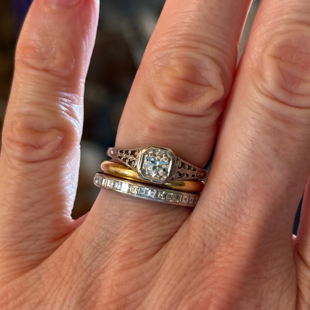 Antique Tiffany & Co. Platinum OEC Diamond Solitaire Size 5.75 🩵 Edwardian